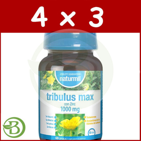 Pack 4x3 Tribulus Max 60 Cápsulas Naturmil