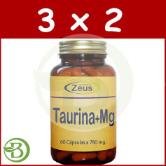 Pack 3x2 Taurine avec Magnésium 60 Gélules Zeus