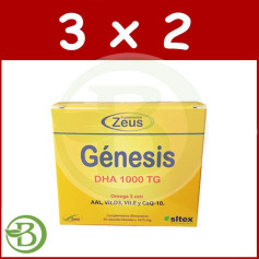 Pack 3x2 Genesis Oméga 3 DHA 1000Mg 30 Gélules Zeus