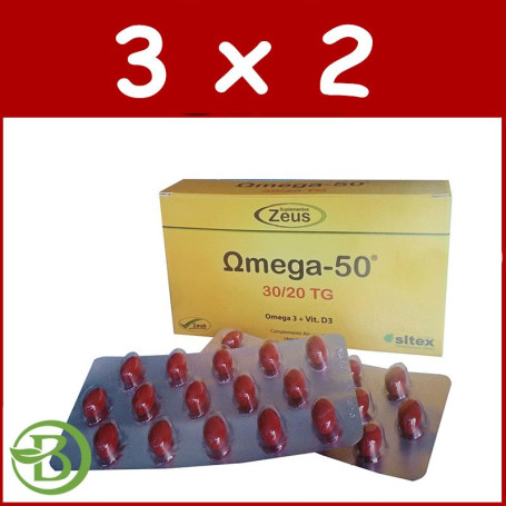 Pack 3x2 Omega 50 30/20TG 120 Cápsulas Zeus