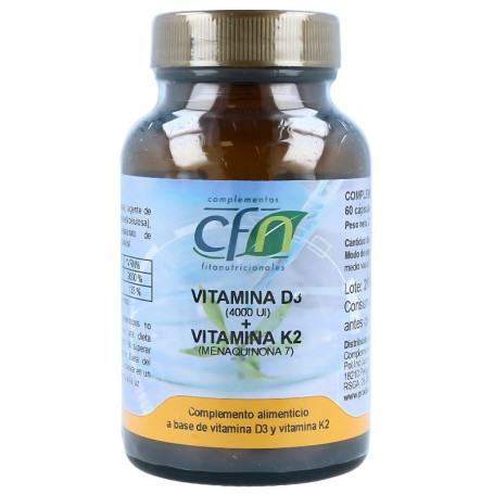 Vitamine D3+K2 60 Gélules Cfn