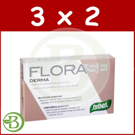 Pack 3x2 Florase Derma 40 Cápsulas Santiveri