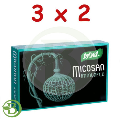 Pack 3x2 Micosan Immunflu 40 Cápsulas Santiveri