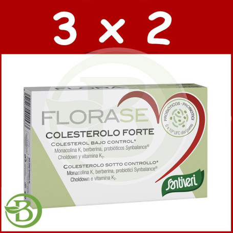 Pack 3x2 Florase Colesterolo Forte 40 Capsulas Santiveri