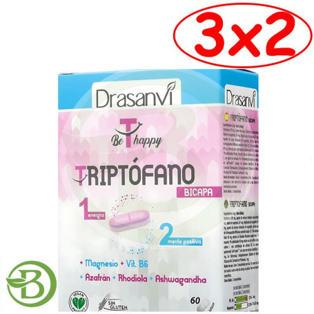 Pack 3x2 Triptofano Bicapa 60 Comprimidos Drasanvi