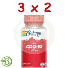 Pack 3x2 Pure Coq10 100Mg 30 Gélules Solaray