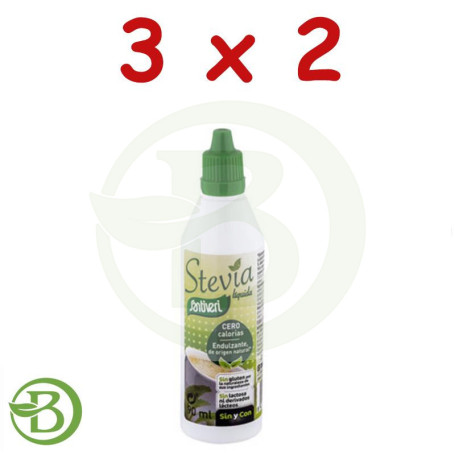 Pack 3x2 Stevia Liquida 90Ml. Santiveri