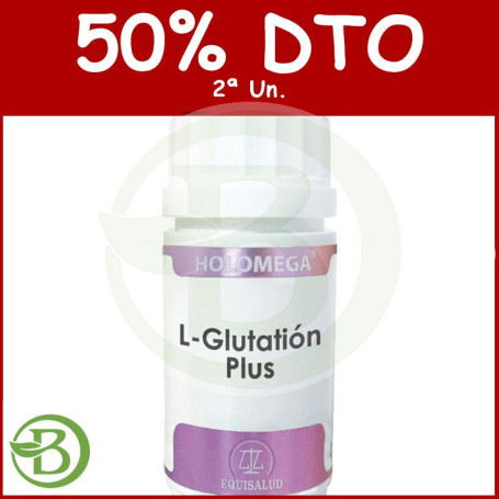 Holomega L-Glutation Plus 50 Cápsulas Equisalud Pack (2a Ud al 50%)