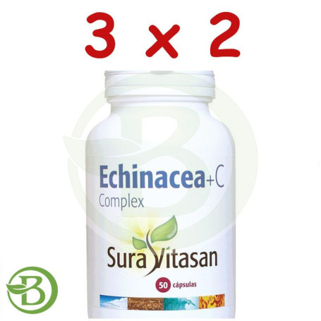 Pack 3x2 Equinacea y C 50 Cápsulas Sura Vitasan