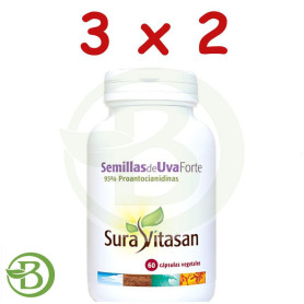 Pack 3x2 Semillas De Uva Forte 60 Capsulas Sura Vitasan