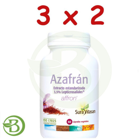 Pack 3x2 Azafrán 60 Cápsulas Vegetales Sura Vitasan