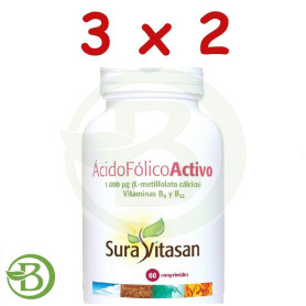 Pack 3x2 Ácido Fólico Activo 60 Comprimidos Sura Vitasan