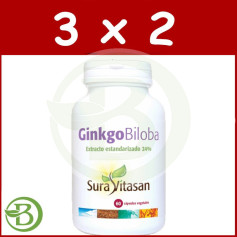 Pack 3x2 Ginkgo Biloba 60 Gélules Sura Vitasan