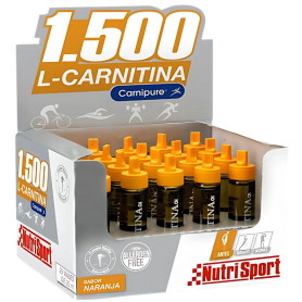 L-Carnitine 1500 Goût Orange 20 Ampoules Nutrisport