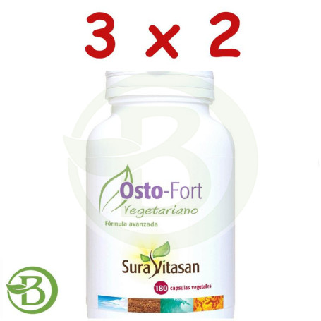 Pack 3x2 Osto-Fort Vegetariano 180 Cápsulas Sura Vitasan