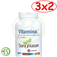 Pack 3x2 Vitamine C 1000Mg. 60 Comprimés Sura Vitasan