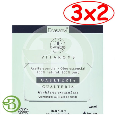 Pack 3x2 Aceite Esencial Gaulteria Cosmos Organic 10Ml Vitaroms Drasanvi