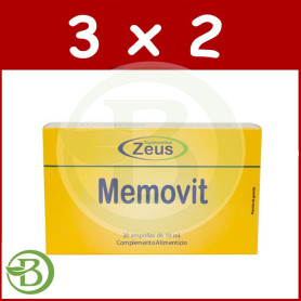 Pack 3x2 Memovit 30 Ampollas Zeus