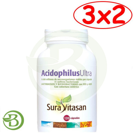 Pack 3x2 Acidophilus Ultra 120 Cápsulas Sura Vitasan