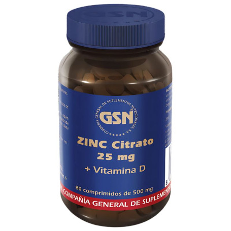 Citrate de Zinc 25Mg 80 Comprimés Gsn