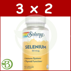 Pack 3x2 Selenium 50Mcg 100 Capsulas Solaray