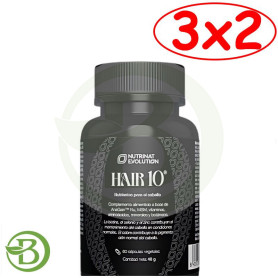 Pack 3x2 Hair 10 60 Capsulas Vegetales Nutrinat Evolution