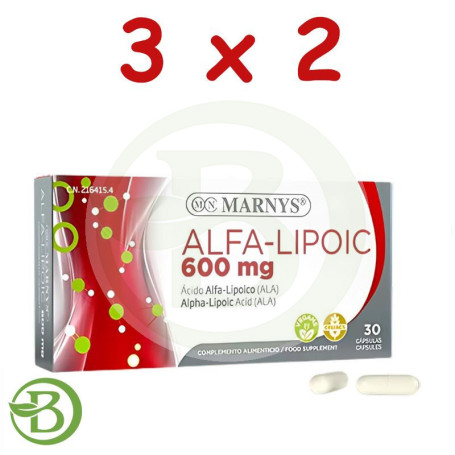 Pack 3x2 Alfa-Lipoic 600Mg 30 Cápsulas Marnys