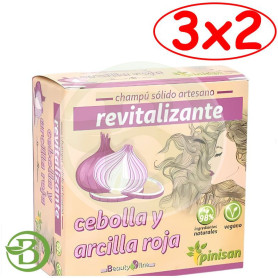 Pack 3x2 Champu Solido Revitalizante Cebolla y Arcilla Roja Pinisan