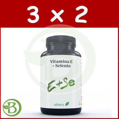 Pack 3x2 Vitamina e + Selenio 600 Mg 60 Comp Ebers