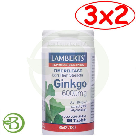 Pack 3x2 Ginkgo Biloba Extra Alta Potencia Lamberts