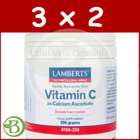 Pack 3x2 Ascorbato de Calcio 250Gr. Lamberts