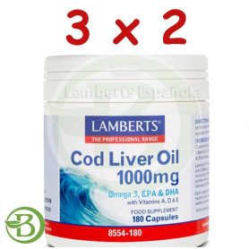 Pack 3x2 Aceite de Hígado de Bacalao 1000Mg. Lamberts