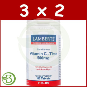 Pack 3x2 Vitamina C 500Mg. 100 Tabletas con Bioflavonoides Lamberts