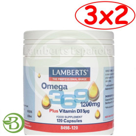 Pack 3x2 Omega 3, 6, 9 1200Mg. con Vitamina D3 Lamberts