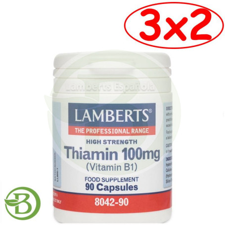 Pack 3x2 Vitamina B1 (Tiamina) Lamberts