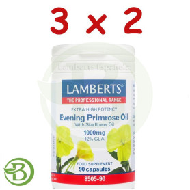 Pack 3x2 Aceite de Prímula y Borraja 1.000Mg. 90 Cápsulas Lamberts