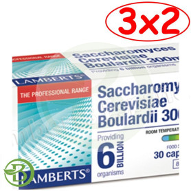 Pack 3x2 Saccharomyces Boulardii 30 Capsulas Lamberts