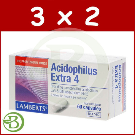 Pack 3x2 Acidophilus Extra 4 30 Cápsulas Lamberts