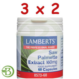 Pack 3x2 Saw Palmeto Extracto 60 Cápsulas Lamberts