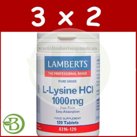 Pack 3x2 L-Lisina 120 Tabletas Lamberts