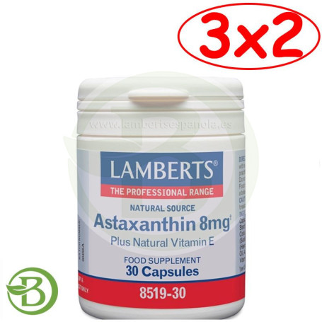 Pack 3x2 Astaxantina con Vitamina E 30 Cápsulas Lamberts