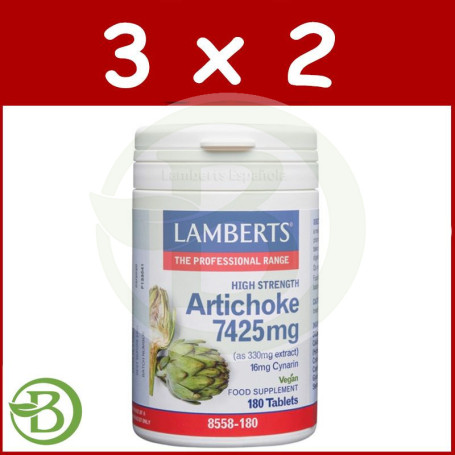 Pack 3x2 Artichoke 7425Mg (16Mg Cinarina) 180 Tablets Lamberts