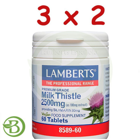 Pack 3x2 Cardo Mariano 2.500Mg. 60 Tabletas Lamberts