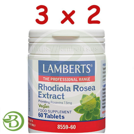 Pack 3x2 Rhodiola Rosea 250Mg 60 Tabletas Lamberts