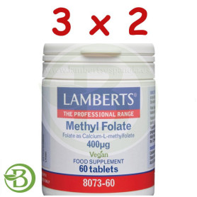 Pack 3x2 Methyl Folate 400Μcg 60 Comprimidos Lamberts