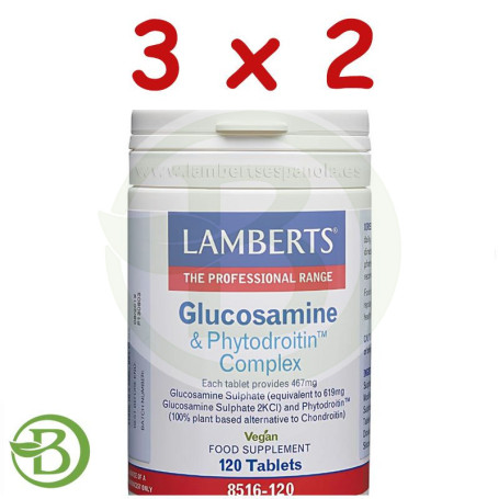 Pack 3x2 Complejo De Glucosamina y Fitodroitina 120 Comprimidos Lamberts