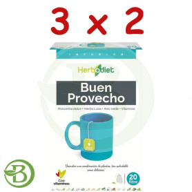 Pack 3x2 Herbodiet Buen Provecho 20 Filtros Novadiet