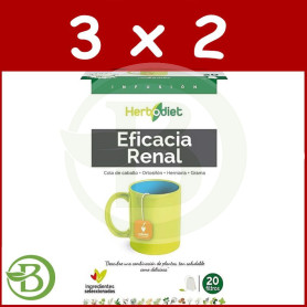 Pack 3x2 Herbodiet Eficacia Renal 20 Filtros Nova Diet