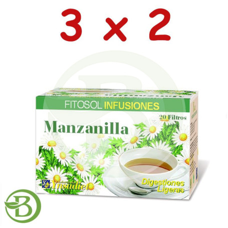 Pack 3x2 Manzanilla 20 Filtros Ynsadiet