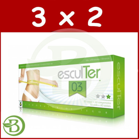 Pack 3x2 Esculter 3 Forte 20 Viales y 40 Comprimidos Tegor